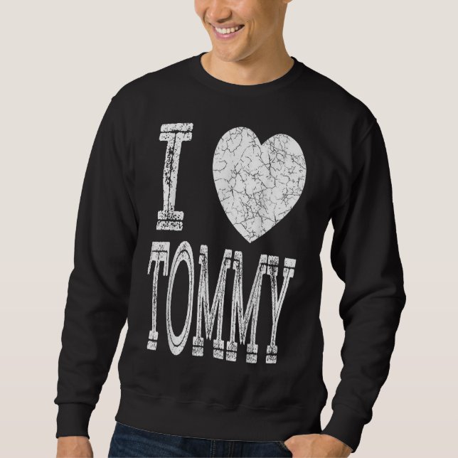 Jag Kärlek Tommy Valentine Boykompis Son Boy Heart Lång Ärmad Tröja (Framsida)