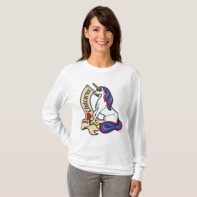 Jag kärlek Unicorns! Tee Shirt (Hel framsida)