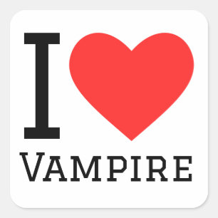 Jag kärlek vampyr fyrkantigt klistermärke