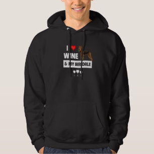 Jag Kärlek Vin och min Airedale Terrier Mamma Papp Hoodie