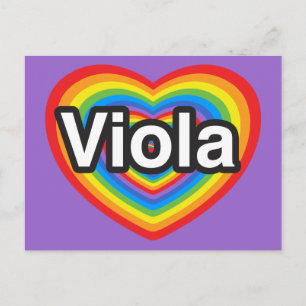 Jag kärlek Viola. Jag kärlek du Viola. Hjärta Vykort
