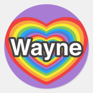 Jag kärlek Wayne. Jag kärlek du Wayne. Hjärta Runt Klistermärke