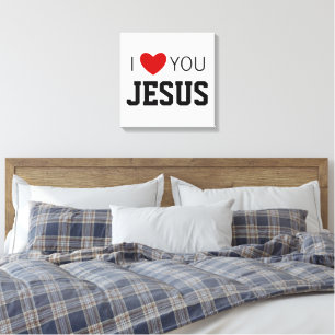 Jag kärlek You Jesus Modern Christian Faith Hear Canvastryck