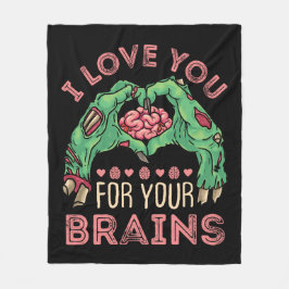 Jag Kärlekar dig för din hjärna Zombie Valentindag Fleecefilt