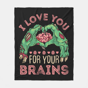 Jag Kärlekar dig för din hjärna Zombie Valentindag Fleecefilt