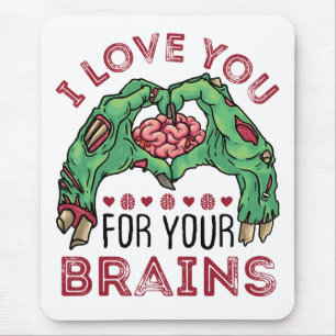 Jag Kärlekar dig för din hjärna Zombie Valentindag Musmatta