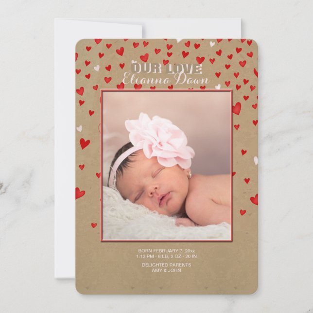 Jag Kärlekar dig med mitt hjärtliga foto-födelseme Meddelande (Framsida)