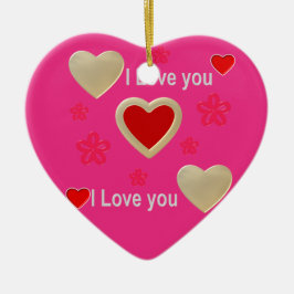 Jag kärlekar dig...Mer än någon ord kan säga. Julgransprydnad Keramik
