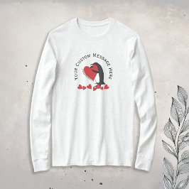 Jag Kärlekar dig mer! Cute Funny Penguin och Red H T Shirt