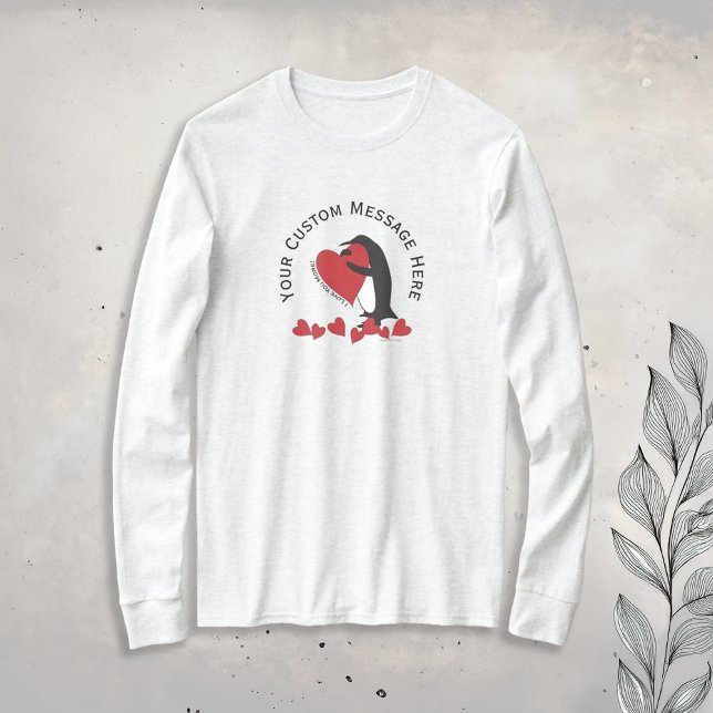 Jag Kärlekar dig mer! Cute Funny Penguin och Red H T Shirt (Skapare uppladdad)