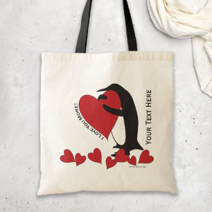 Jag Kärlekar dig mer! Penguin och Red Heart Tygkasse