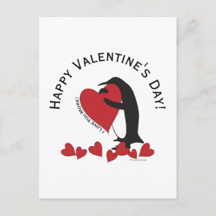Jag Kärlekar dig mer! Penguin och Red Heart Valent Vykort