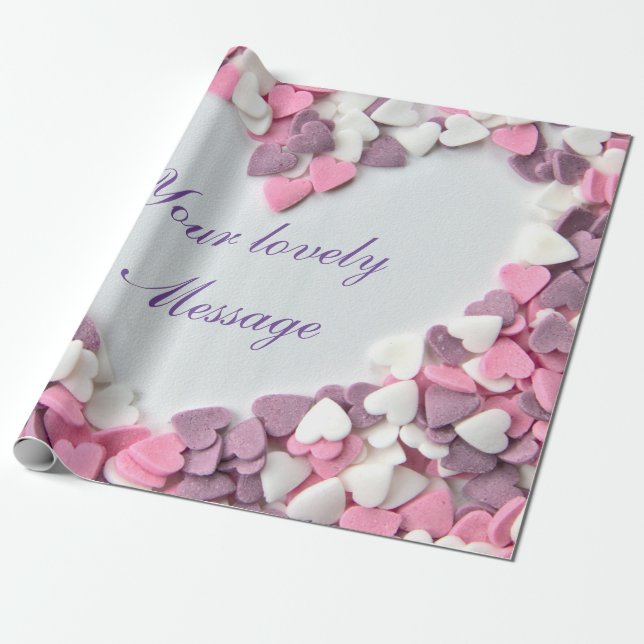 Jag kärlekar dig min ljuva Valentine med vackra hj Presentpapper (Utrullad)