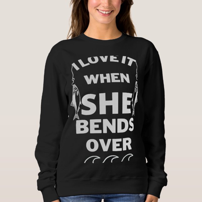 Jag Kärlekar när hon satsar över fisket T Shirt (Framsida)