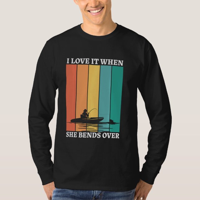 Jag Kärlekar när hon satsar över fisket T Shirt (Framsida)
