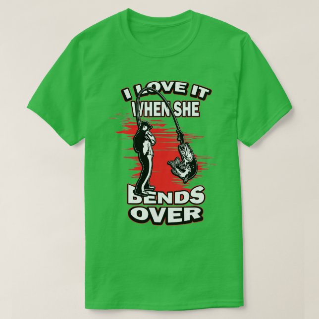 Jag Kärlekar när hon satsar över Novelty och fiske T Shirt (Design framsida)