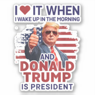 Jag Kärlekar när jag vaknar upp och trumpar på mig Klistermärken