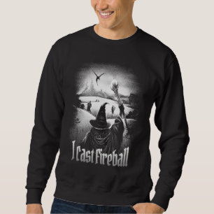 Jag kastar Fireball Fantasy Wizard RPG Klass Bräds Lång Ärmad Tröja