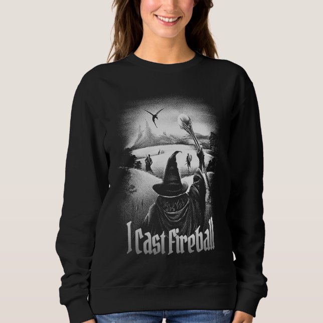 Jag kastar Fireball Fantasy Wizard RPG Klass Bräds T Shirt (Framsida)