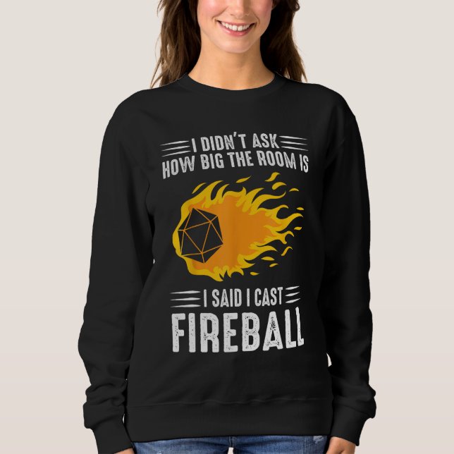 Jag kastar Fireball Wizard Trollkarl TTRPG T Shirt (Framsida)