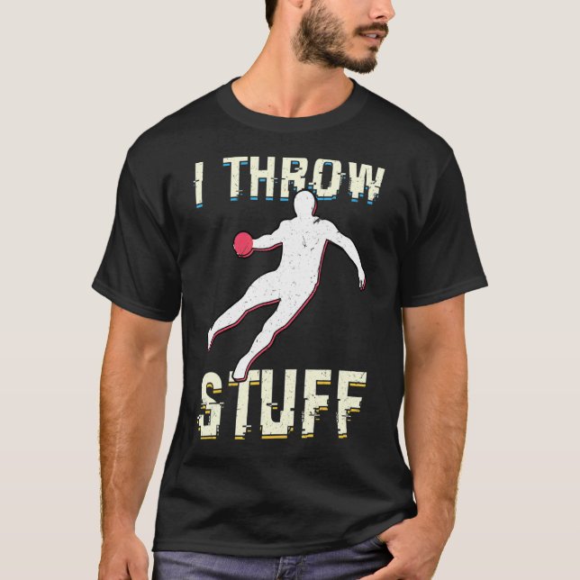 Jag Kastar Saker Diskus- Och Kulstötare T Shirt (Framsida)