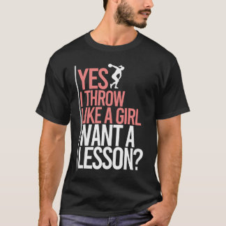 Jag kastar som en tjej DiskuskastningFriidrott Dis T Shirt