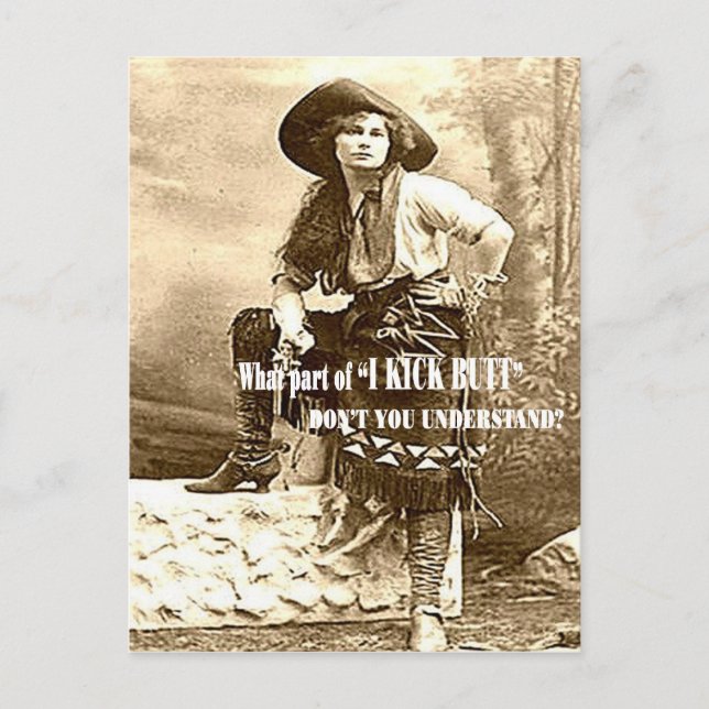Jag Kick Butt Western Cowgirl-vykort Vykort (Framsida)