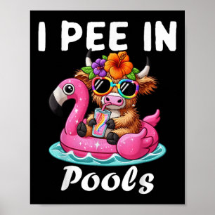 Jag kissar i pooler högländer ko roliga skämt sark poster