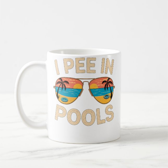 Jag kissar i pooler Rolig sommarlov Kaffemugg (Vänster)
