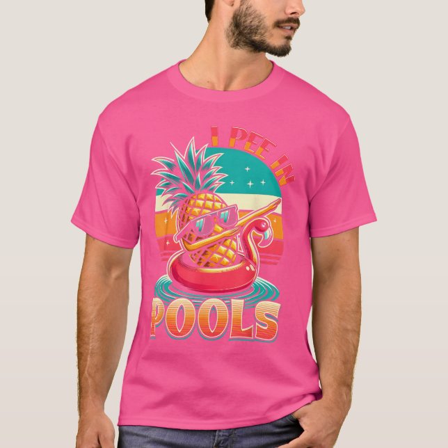 Jag kissar i pooler Simning Skämt Roligt Sommar Po T Shirt (Framsida)