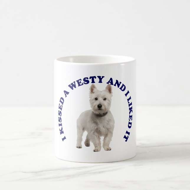 Jag Kissed en Väster Highland Terrier Kaffemugg (Center)