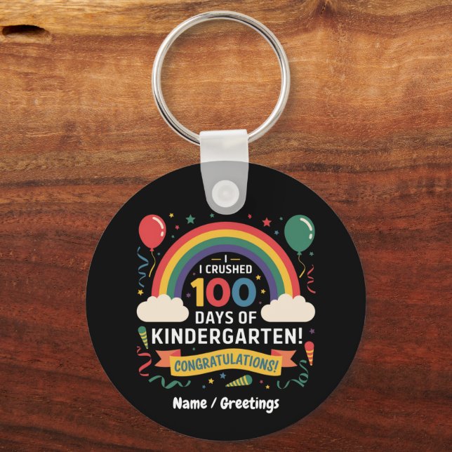 Jag Klarade 100 Dagar i Förskolan Anpassa Nyckelring (Framsida)