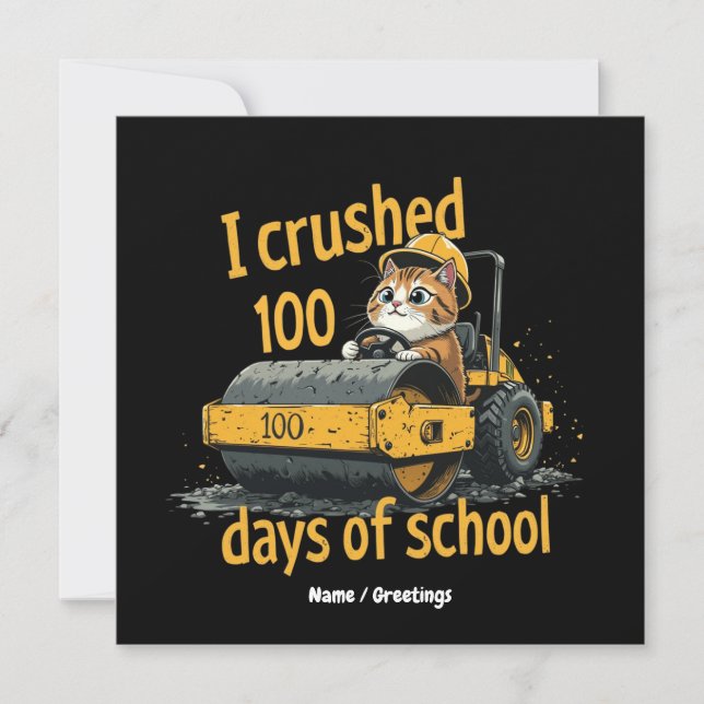 Jag Klarade 100 Dagar i Skolan Firar 100:e Dagen Inbjudningar (Framsida)