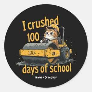 Jag Klarade 100 Dagar i Skolan Firar 100:e Dagen Runt Klistermärke