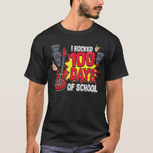 Jag klarade 100 skoldagar Gitarrälskare Musik 100 T Shirt