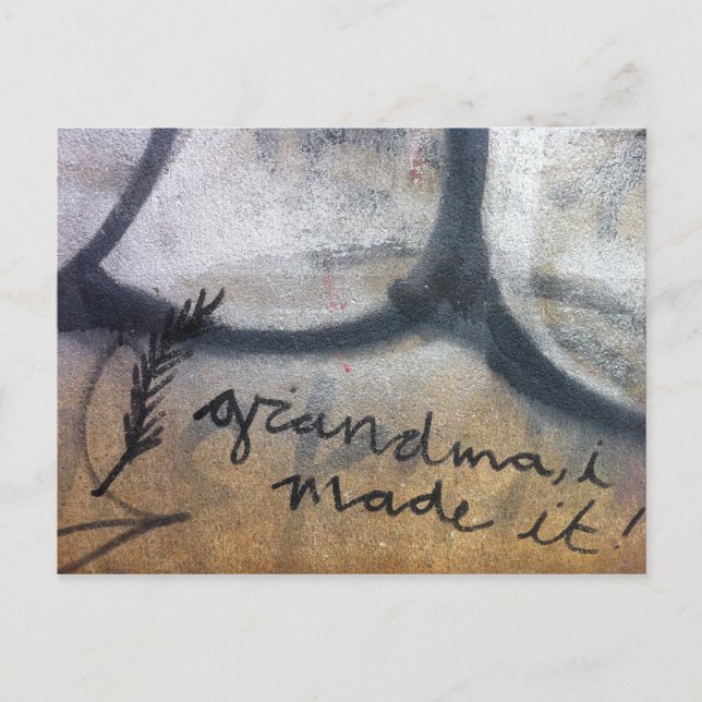 Jag klarade det! graffiti vykort (Framsida)