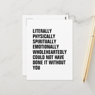 Jag Klarade Inte Av Det Utan Dig.Tacksamhet Vykort