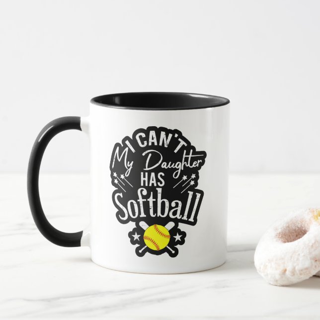Jag klarar inte min dotter har Softball Stolt Förä Mugg (Med munk)