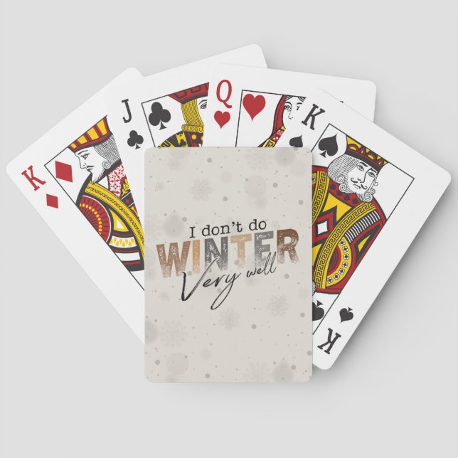 Jag klarar inte vintern särskilt bra Roligt vinter Casinokort (Baksidan)