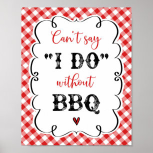 Jag klarar mig utan BBQ Red Gingham Picnic Poster