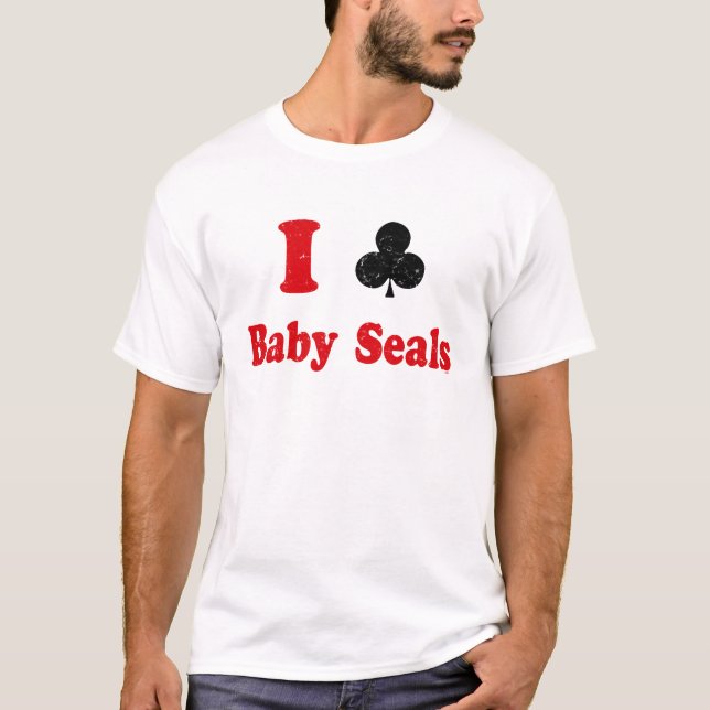 Jag klubbar babysälar t shirt (Framsida)