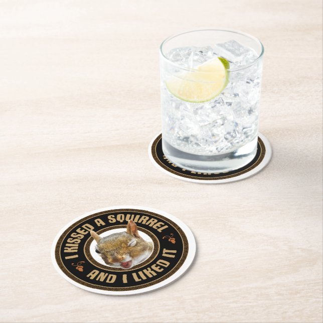 Jag knivade en ekorre - konstig parodi underlägg papper rund (Insitu)