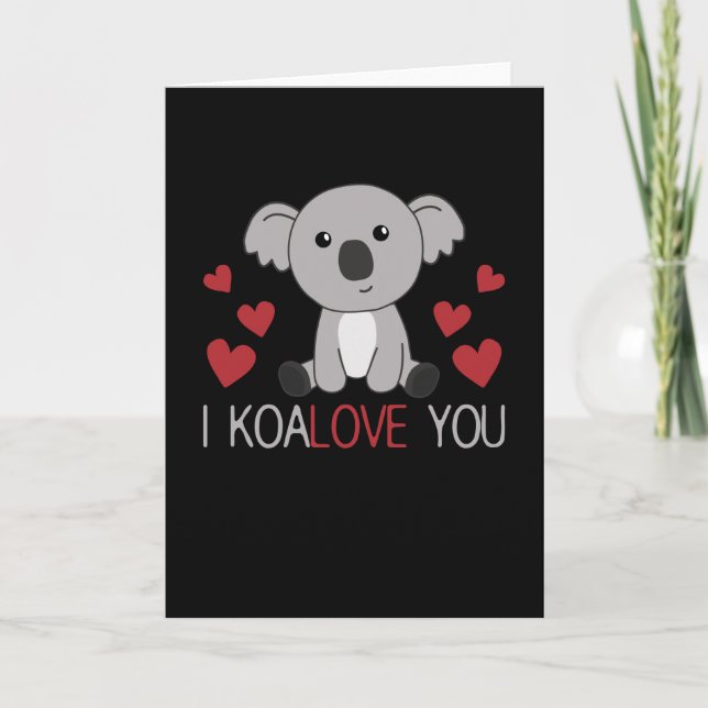 Jag Koalove dig Söt Koala Med Hjärtan Söta Djur Kort (Framsida)
