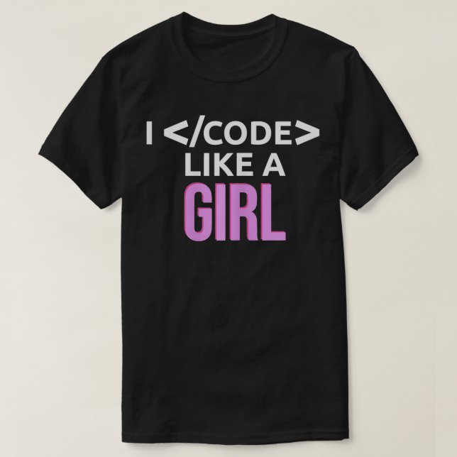 Jag kodar som en kvinnlig koderprogrammerare t shirt (Design framsida)