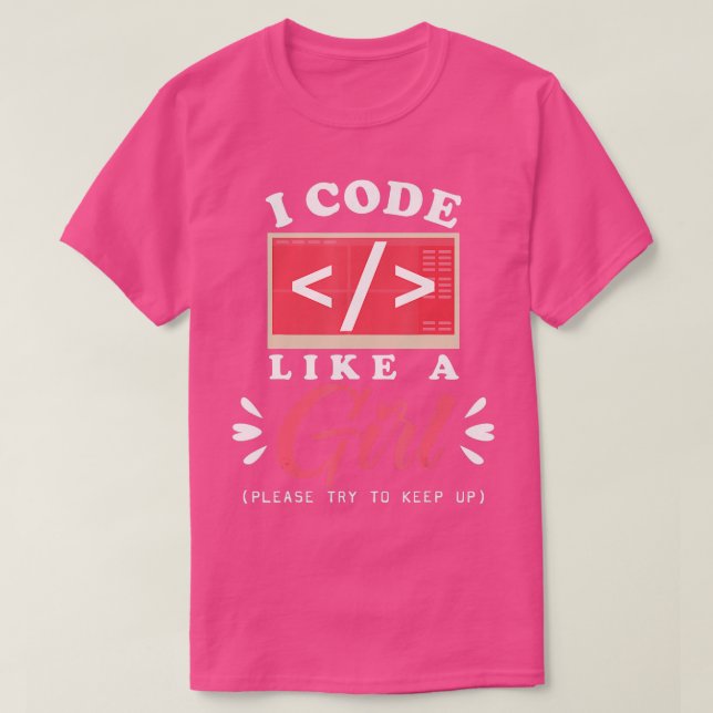 Jag kodar som en tjej som programmerar Cute Scien T Shirt (Design framsida)