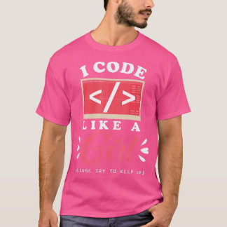 Jag kodar som en tjej som programmerar Cute Scien T Shirt
