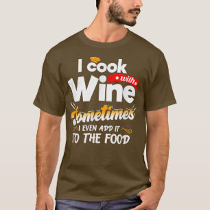 Jag kokar med Vin Chef Kitchen Cooking Grill Food T Shirt
