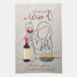 Jag kokar med Vin... Kökshandduk