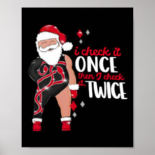 Jag kollar Gången och kollar det två gånger jultom Poster