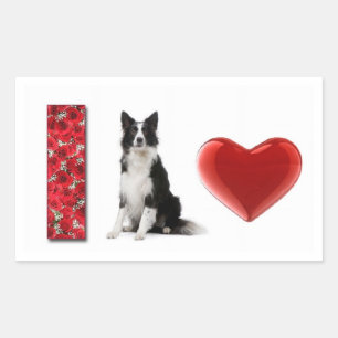 Jag kolliderar i Kärlek Gräns! Gräns Collie Sticke Rektangulärt Klistermärke